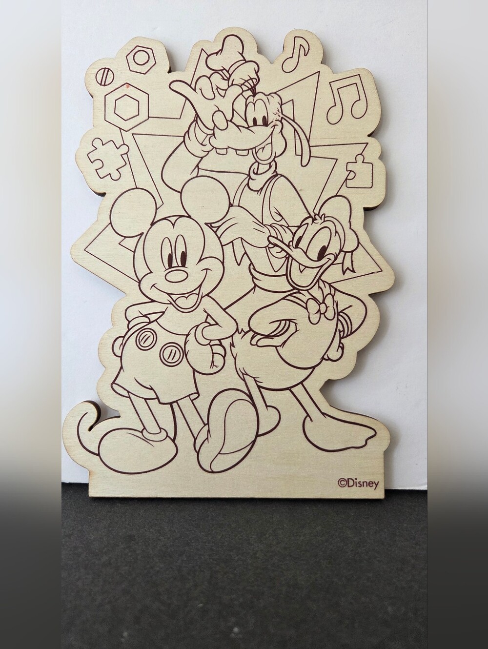 Disney Mickey Mouse Donald Goofy Wooden Character Cutout Craft Decor 7"